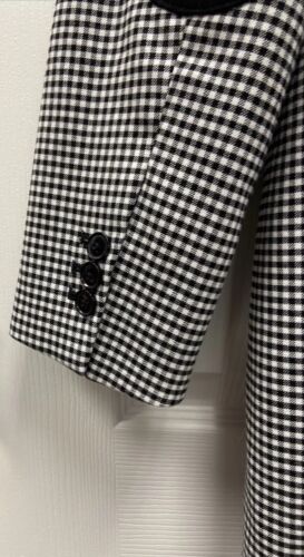 Tommy Hilfiger Womens Black and White Checkered Blazer Coat Size 12 - Image 6