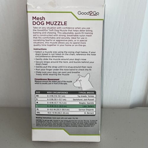 Good2Go Mesh Dog Muzzle Large 6-8 in. Nose Circumference, New - Image 2
