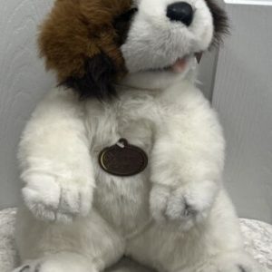 Vintage Natural Look Puppy Dog Plush St Bernard Tongue Sticking Out TL Toys 1996