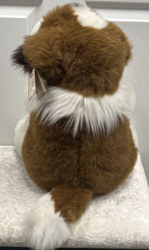 Vintage Natural Look Puppy Dog Plush St Bernard Tongue Sticking Out TL Toys 1996 - Image 3