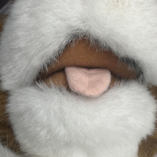 Vintage Natural Look Puppy Dog Plush St Bernard Tongue Sticking Out TL Toys 1996 - Image 9