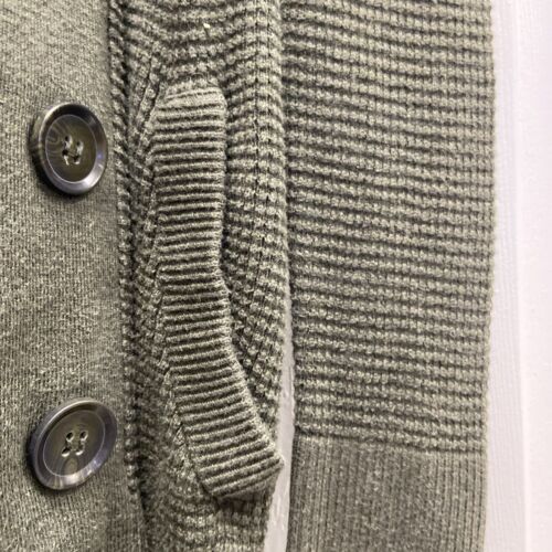 American Eagle Waffle Knit Shacket Jacket Button Up Size Medium Army Green - Image 8