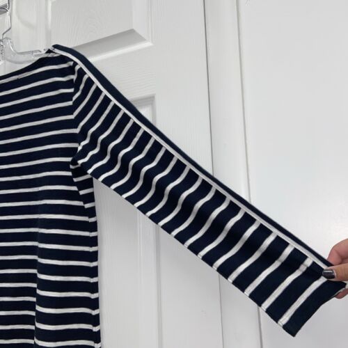 Tommy Hilfiger Pullover Shirt Sz Medium White Blue Stripped - Image 6