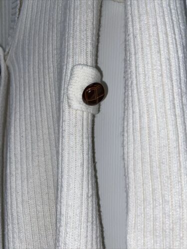 Cute! One Button Women’s Takeout Knit Long Cardigan Sz. Small Ivory Color - Image 2