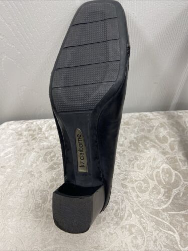 Liz Claiborne Women’s Shoe 8M Black Mule Leather Patchwork Style Longo - Image 10