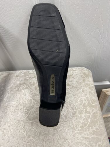 Liz Claiborne Women’s Shoe 8M Black Mule Leather Patchwork Style Longo - Image 11