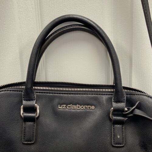 Liz Claiborne Two Tone Purse Shoulder Bag Black and Silver - Image 3