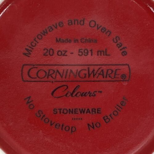 CorningWare COLOURS Stoneware 20oz SOUP/MEAL MUG with VENTED LID Red - Image 3
