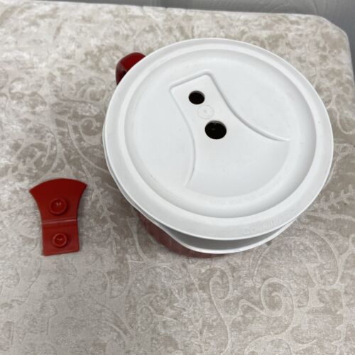 CorningWare COLOURS Stoneware 20oz SOUP/MEAL MUG with VENTED LID Red - Image 5