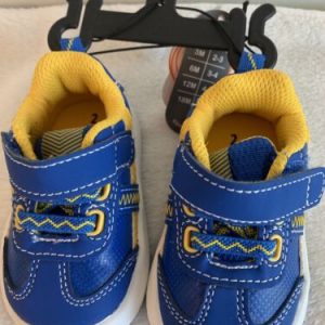 Wonder Nation Boys Toddler Tennis Shoes Size 2 New Blue/yellow
