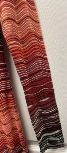 MISSONI Gradient Wavy Striped Red/Orange/Blk/Wht Sheath Dress Size 38 or 2 - Image 3