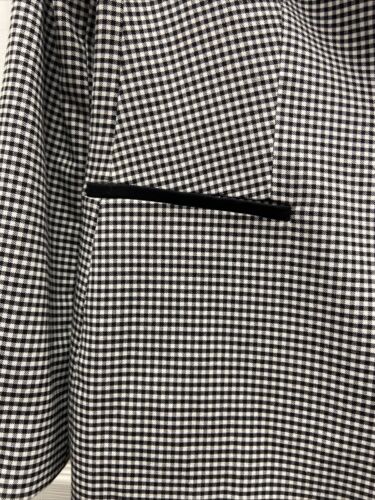 Tommy Hilfiger Womens Black and White Checkered Blazer Coat Size 12 - Image 2