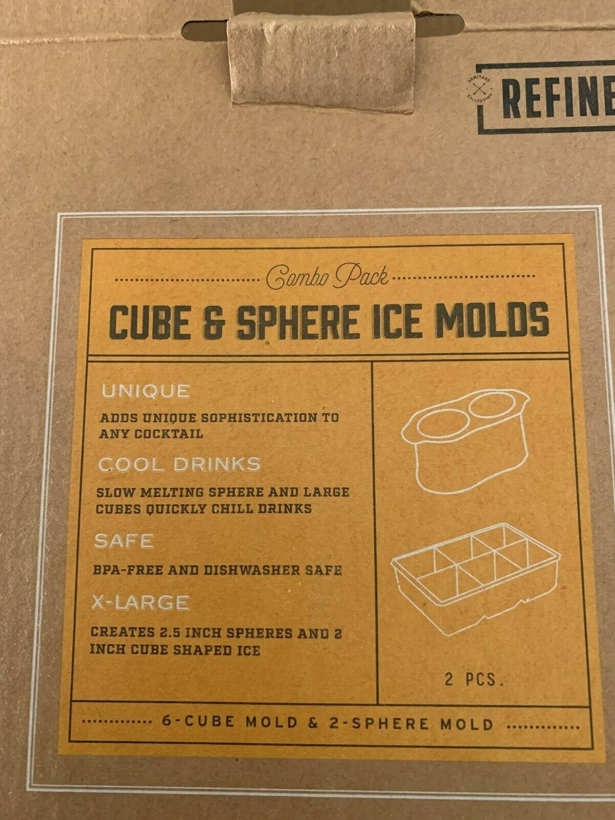 Refinery and Co. Combo Pack Cube & Sphere Ice Molds Quickly Chills Drinks NEW - Image 2