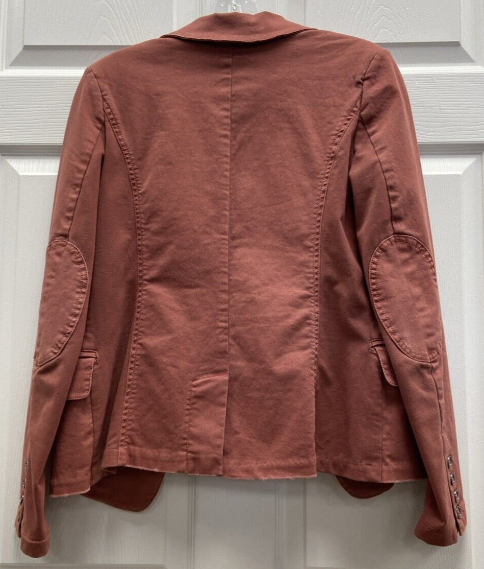 Vtg Peyton Jensen Womens Canvas Blazer Jacket Size Small Pinkish Red Rose Rust - Image 3