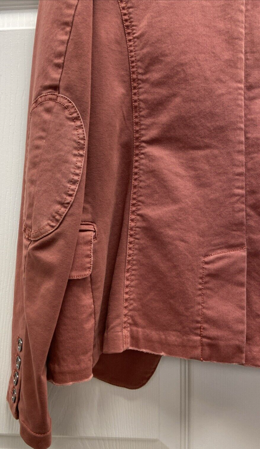 Vtg Peyton Jensen Womens Canvas Blazer Jacket Size Small Pinkish Red Rose Rust - Image 5