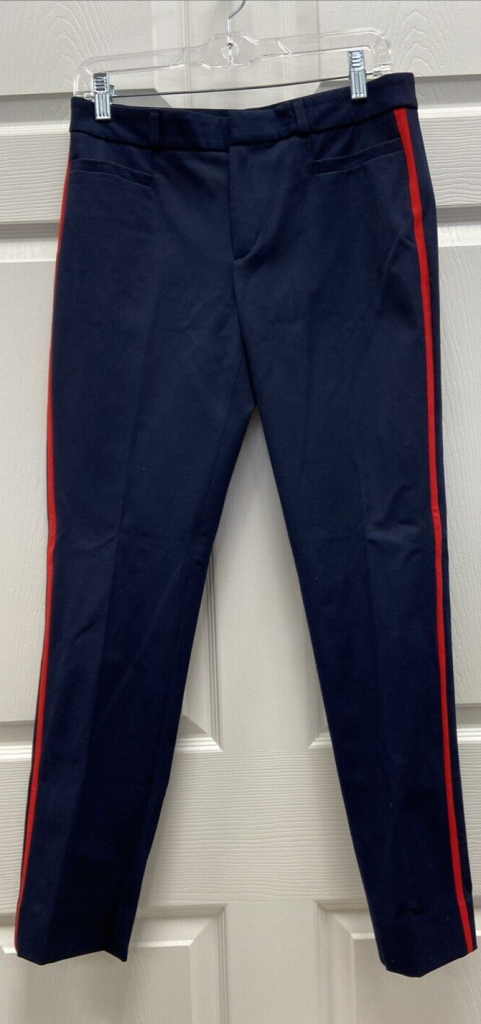 Women’s Banana Republic Navy Dress Pants w/ Red Stripe Down the Sides - Size 4 Main Image