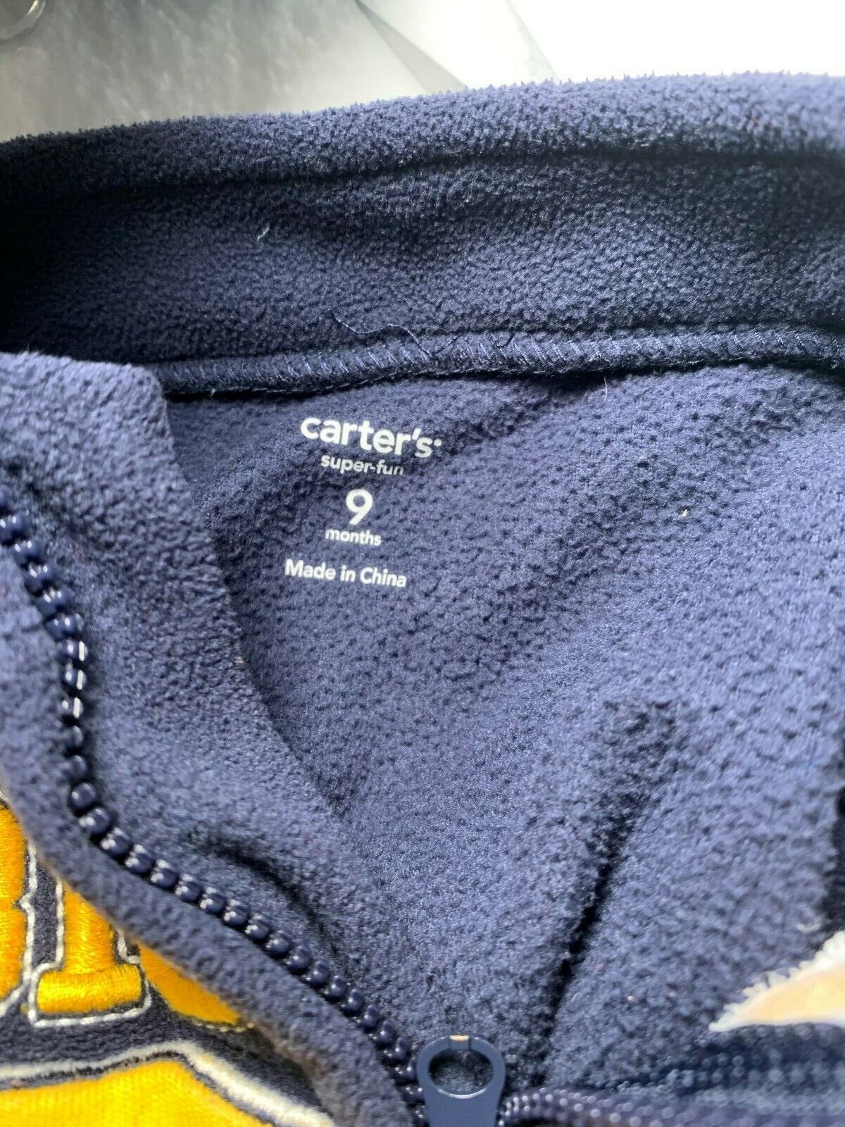Carters Baby Boy Pajamas 9 Month "Mommy's Big Guy" #28 Navy Blue Fleece - Image 5