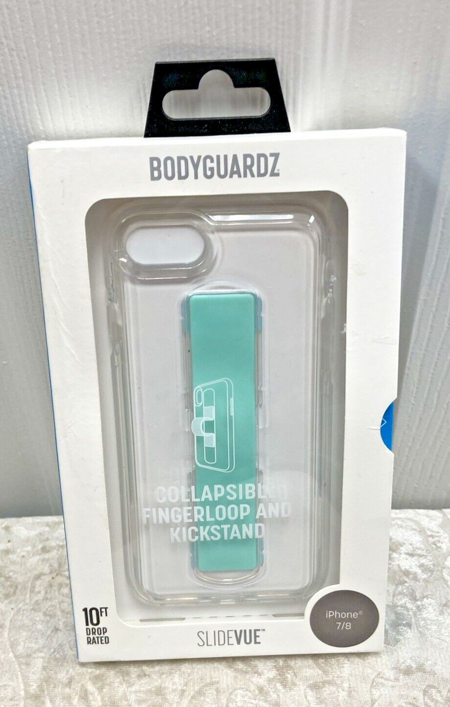 BodyGuardz SlideVue Case for Apple iPhone 7/8 Green Collapsible Fingerloop NWB