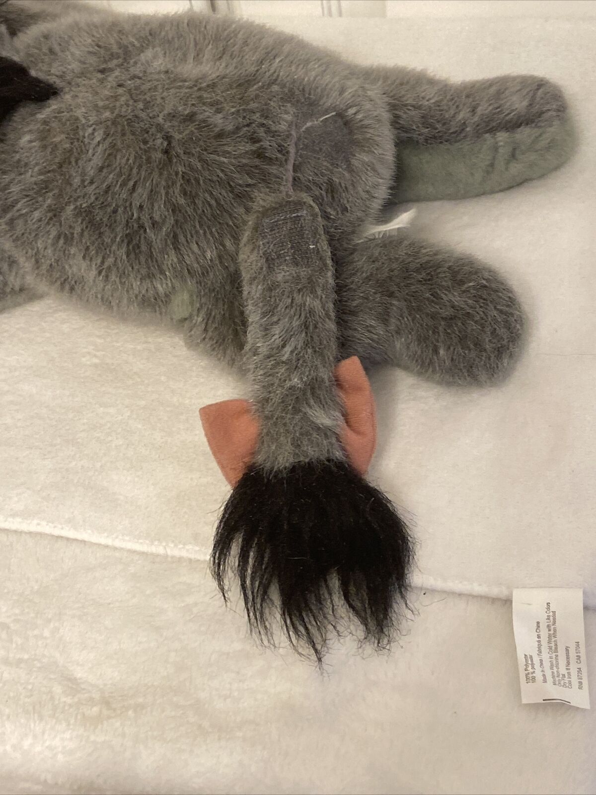 Vintage Walt Disney World Eeyore Plush Removable Tail Stuffed Beanie Eeyore 16" - Image 5