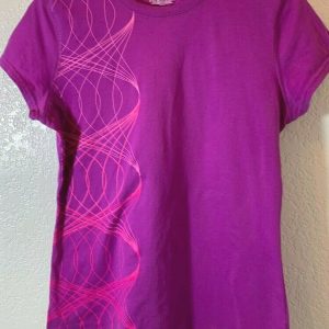 Tek Gear Purple and Pink Tek Exercise Activewear T- Shirt Size Med
