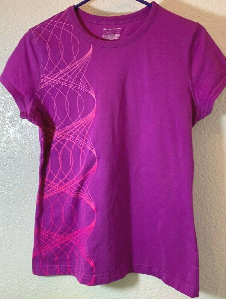 Tek Gear Purple and Pink Tek Exercise Activewear T- Shirt Size Med Main Image