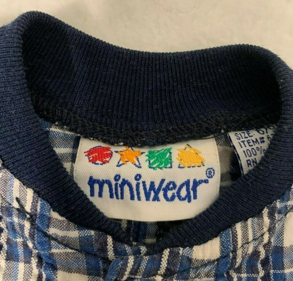 Baby Miniwear blue and white plaid boys outfit 6/9 Mos. Lil Golf Pro - Image 4