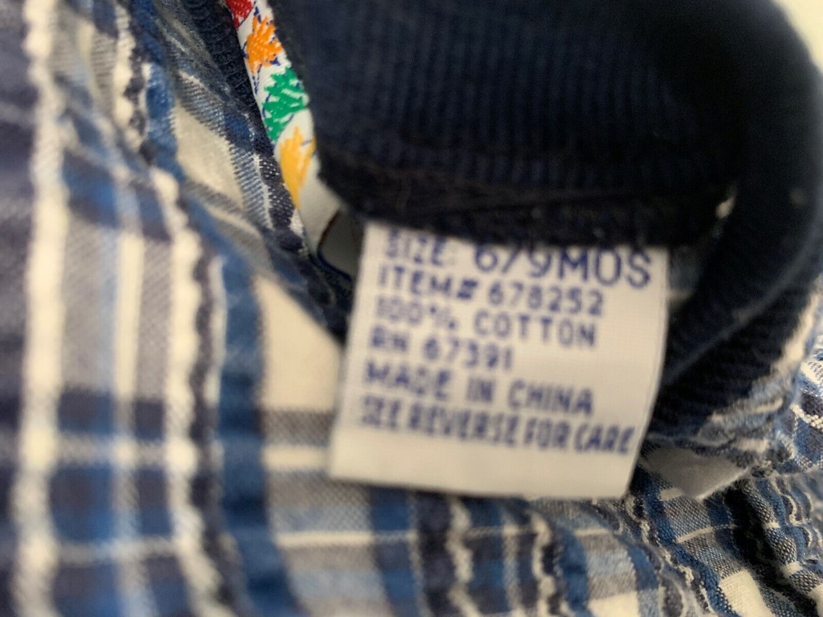 Baby Miniwear blue and white plaid boys outfit 6/9 Mos. Lil Golf Pro - Image 5
