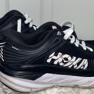 Hoka One One Bondi 7 Women's Running Shoes Gym, Walking, Athletic Blk/Wht Size 9