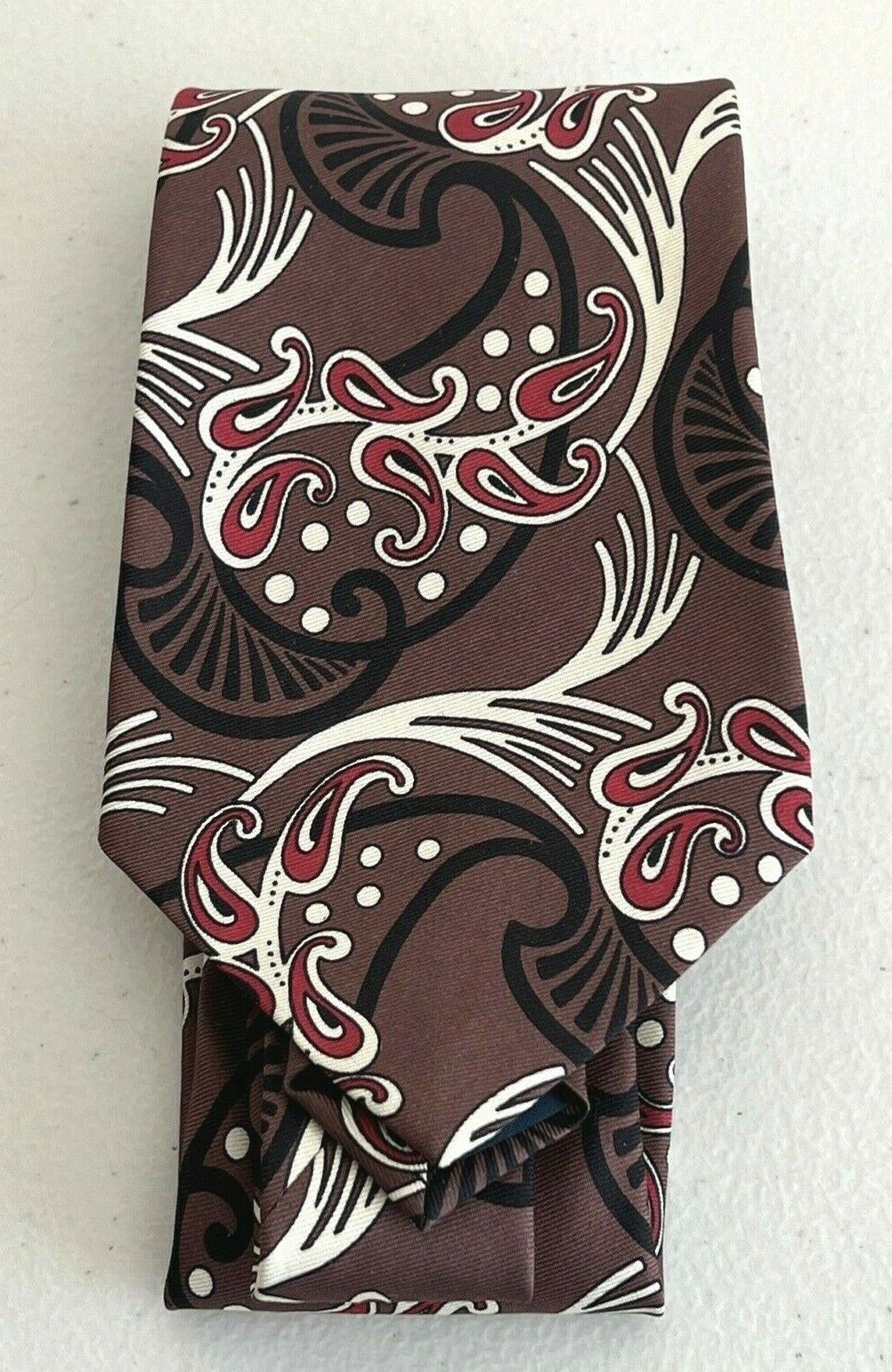 Polo by Ralph Lauren Brown Silk Men's Neck Tie W: 3 3/4" by L: 58 " made in USA - Image 5