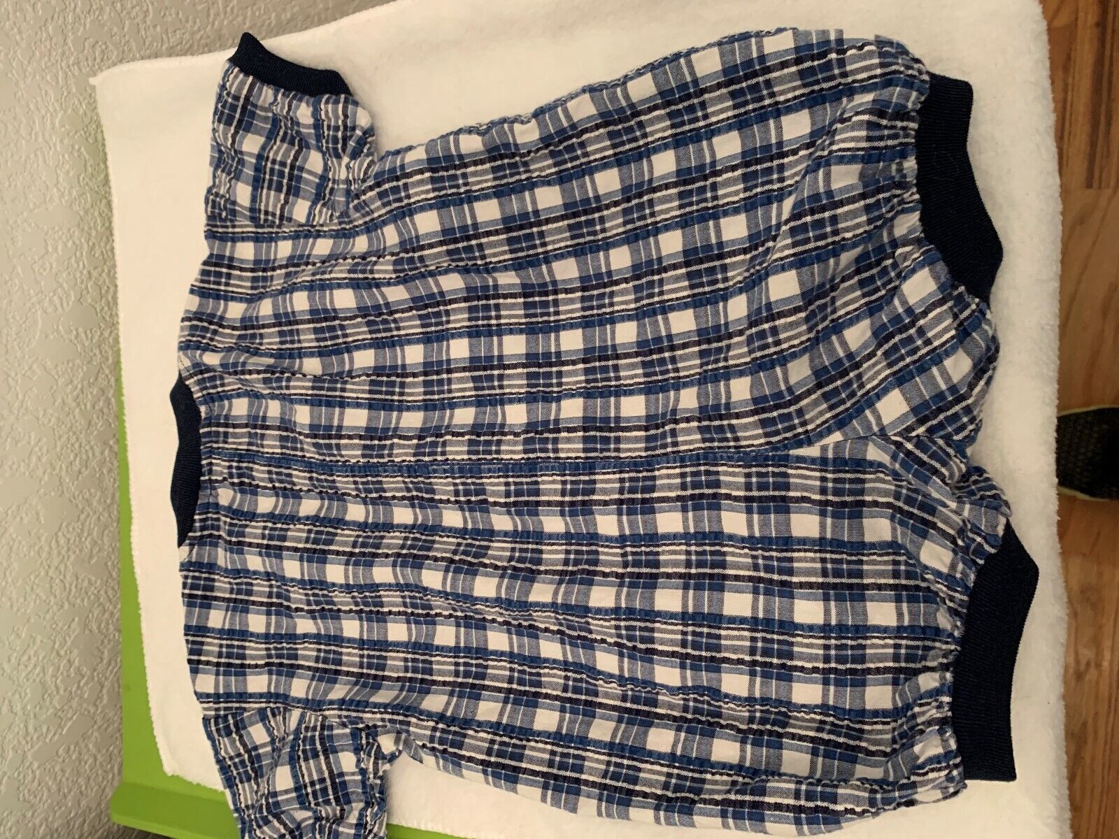 Baby Miniwear blue and white plaid boys outfit 6/9 Mos. Lil Golf Pro - Image 7