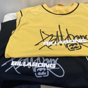 Vintage Lot of 2 Billabong Mens XL Yellow and Black Sleeveless Workout Tank Tops