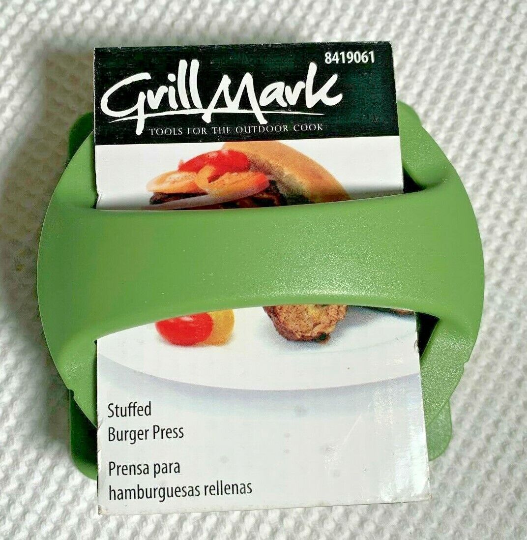 Grill Mark Plastic Burger Press Green= Brand New