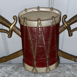 Vintage Sexton USA #576 Metal Drum & Sword with Eagle Wall Decoration