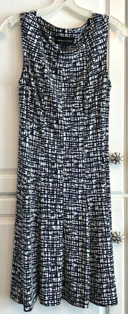 CONNECTED APPAREL SLEEVELESS Navy and White  DRESS SZ 6 Main Image