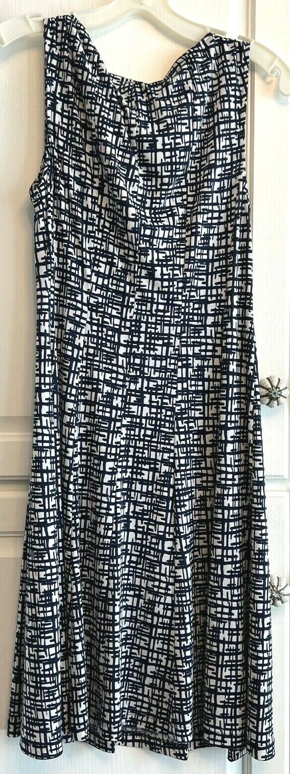 CONNECTED APPAREL SLEEVELESS Navy and White DRESS SZ 6 - Image 2