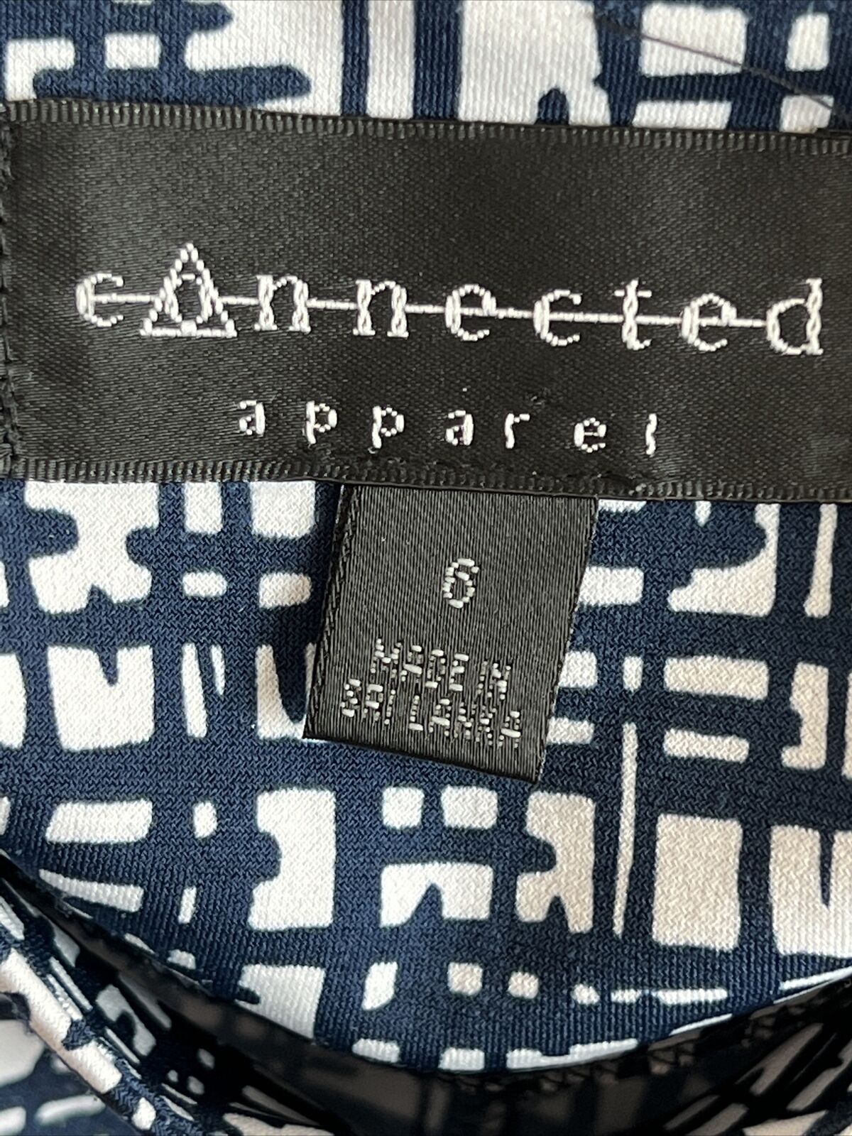 CONNECTED APPAREL SLEEVELESS Navy and White DRESS SZ 6 - Image 3