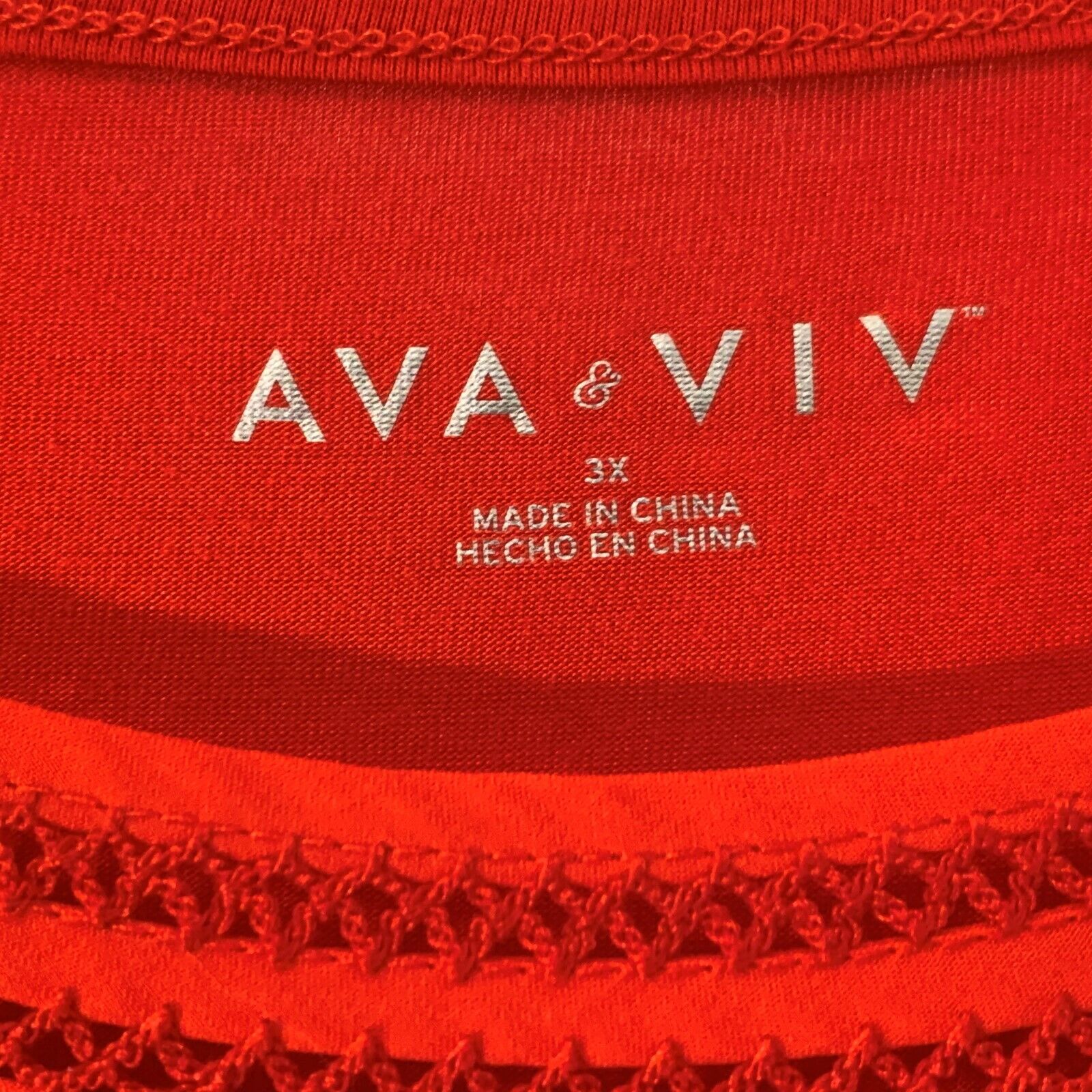 Ava & Viv Red Long Sleeve Plus Size Shirt Size 3X - Image 3