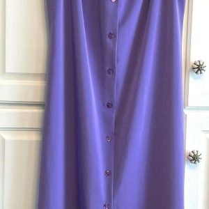 Maggie Sweet Womens Dress Sleeveless Purple Polyester Side Slits Size L Petite