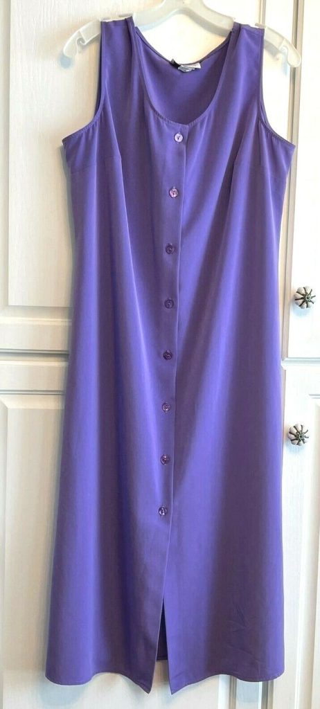 Maggie Sweet Womens Dress Sleeveless Purple Polyester Side Slits Size L Petite Main Image