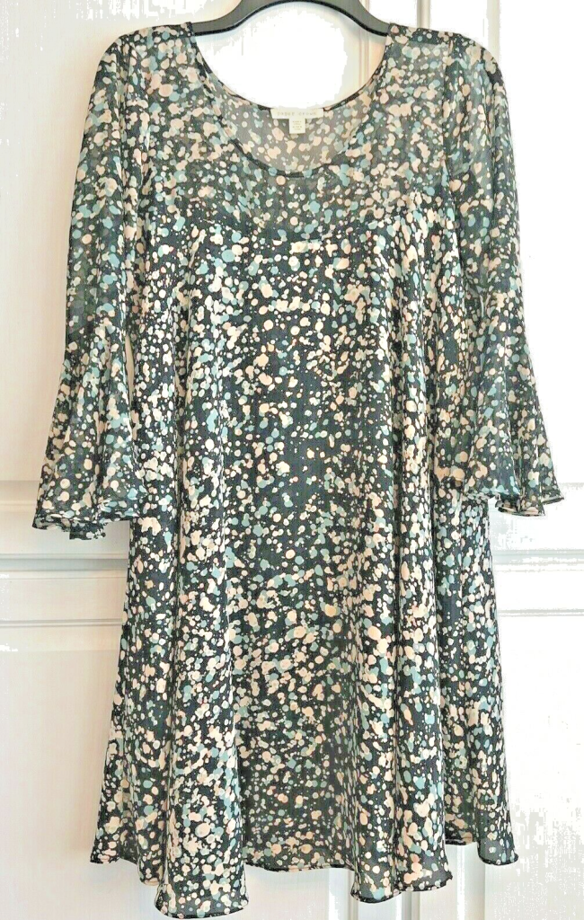 Beautiful Stunning Paper Crown Womens Dress Size M Bluish Green and Peach Nice!! Main Image