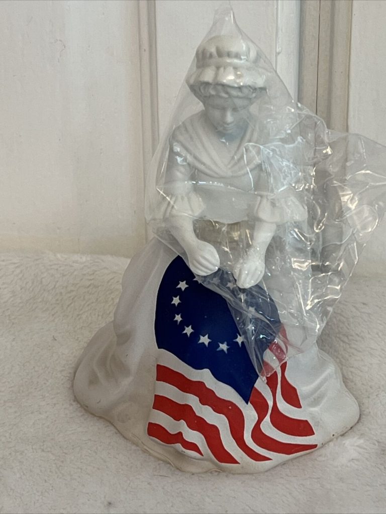 Vintage Avon Betsy Ross Figurine Topaze Cologne July 4th 1976 Patriotic Flag Main Image