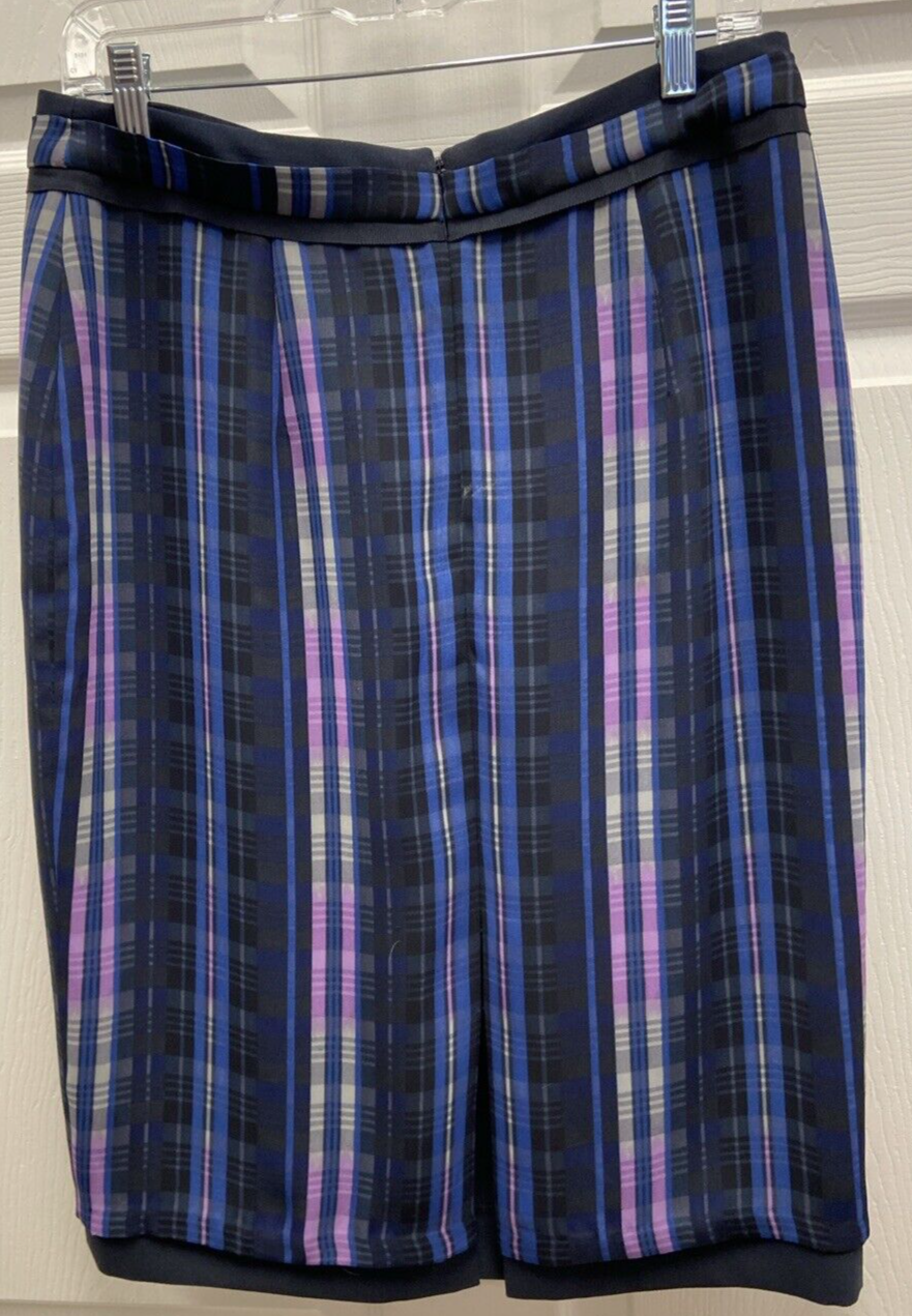 Banana Republic Purple And Blue Striped Skirt Size 6 - Image 3