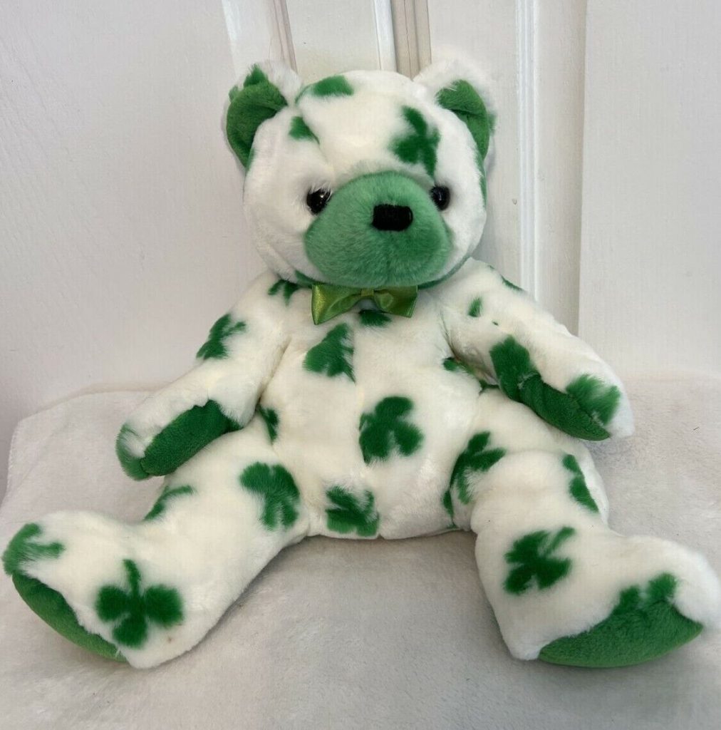 Ty Beanie Buddies Clover Teddy Bear Shamrock St. Patrick's Day Plush 12"  Main Image
