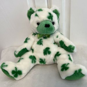 Ty Beanie Buddies Clover Teddy Bear Shamrock St. Patrick's Day Plush 12"
