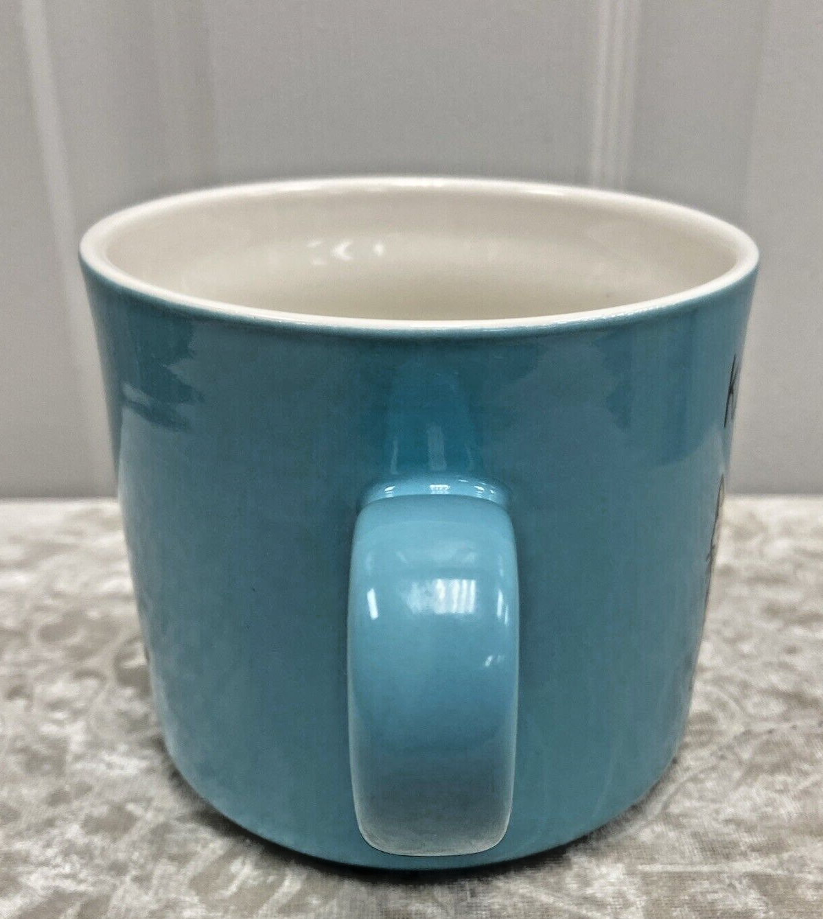 Opalhouse Kitty Calico Cat Heart Love Coffee Mug Turquoise Aqua 14oz - Image 3