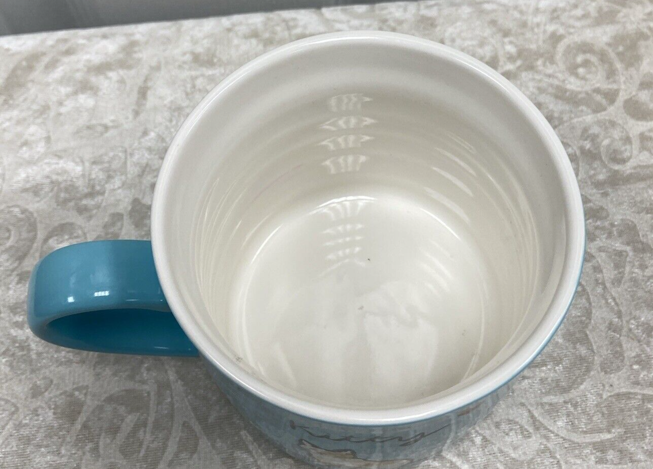 Opalhouse Kitty Calico Cat Heart Love Coffee Mug Turquoise Aqua 14oz - Image 4