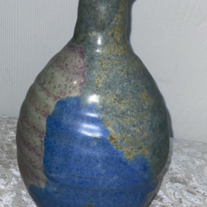 Vintage Hand Thrown Earthtones Drip Glaze Studio Art Pottery Vase Signed Nice!