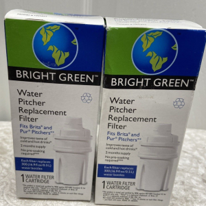 Bright Green Brand 2-Pack Water Pitcher Replacement Filters Fits Brita And Pur