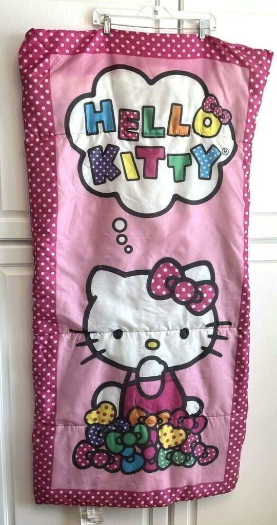 Hello Kitty Backpack w/ Sleeping Bag Pink Polka Dots Sanrio NWOT Main Image