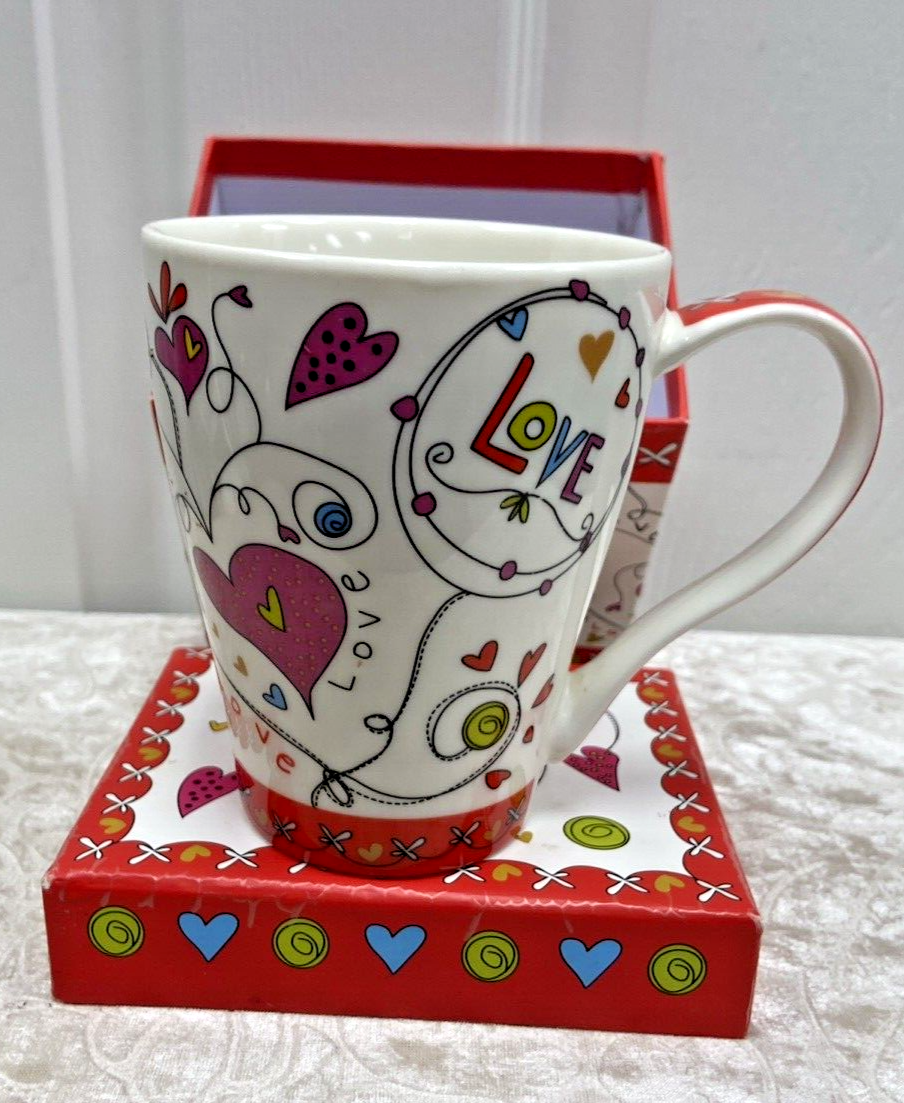 Porcelain Colorful Love with Hearts Mug in Matching Gift Box - Image 4